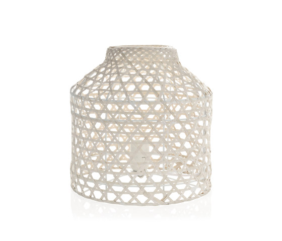Lighting | White Washed Bamboo Lamp Ø29X30cm | Bodenleuchten | Andrea House