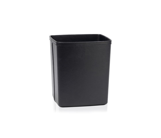 Paper Bins | Black Leather Eff. Paper Bin25X22X29 | Abfallbehälter / Papierkörbe | Andrea House