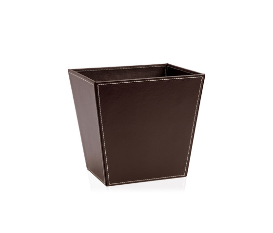 Paper Bins | Brown Leather Eff. Waste Bin28X23X27 | Abfallbehälter / Papierkörbe | Andrea House