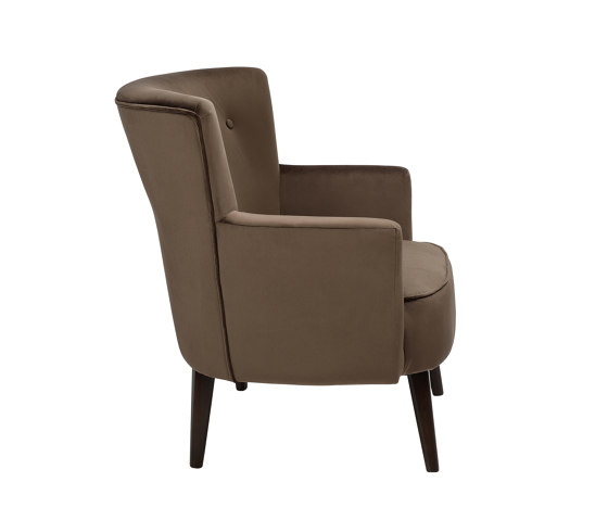 Chairs and Sofas | Brown Velvet Hans Armchair 80X75X88cm | Sessel | Andrea House