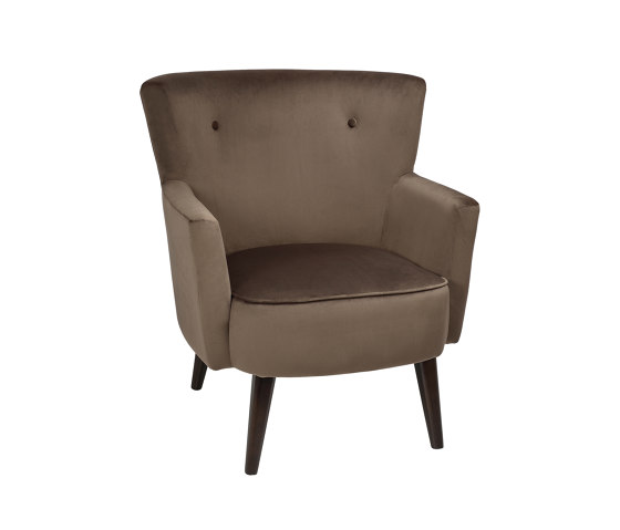 Chairs and Sofas | Brown Velvet Hans Armchair 80X75X88cm | Armchairs | Andrea House