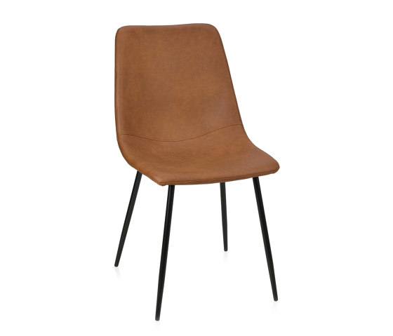 Chairs and Stools | Camel Leather Eff. Chair 43X55X81 | Stühle | Andrea House