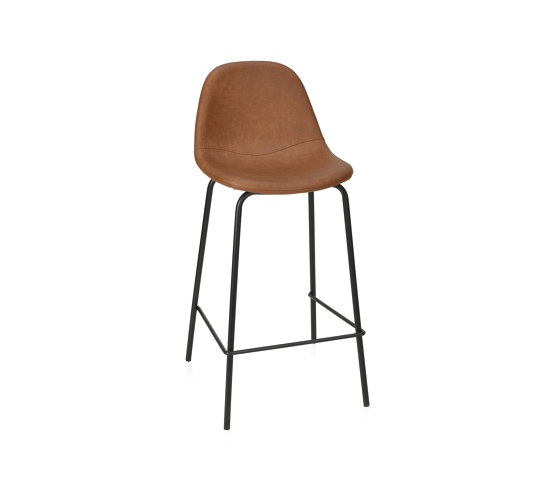 Chairs and Stools | Sgabello Ef. Pelle Camel 44X42X95 | Sgabelli bancone | Andrea House