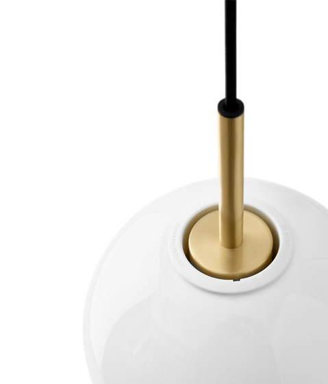 TR Bulb | Pendant | Brushed Brass | DtW Shiny Opal Bulb | Suspended lights | Audo Copenhagen