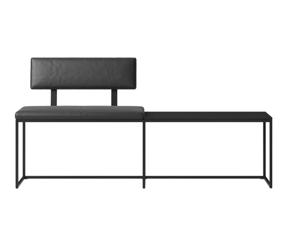 London Bench B010 large with cushion, shelf and backrest | Panche | BoConcept