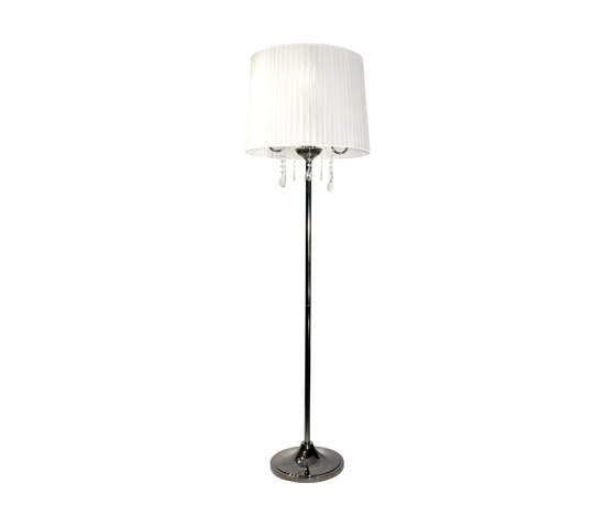 Crystal White Blackchrome Floor Lamp | Standleuchten | Valaisin Grönlund