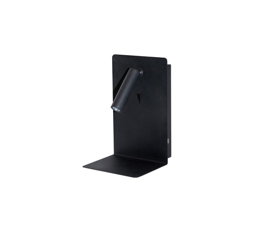 Shelf Spot USB Wall Light Black by Valaisin Grönlund | Smart phone / Tablet docking stations