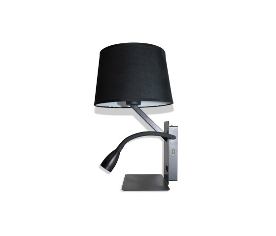 Shelf USB Black Wall Light Right | Lámparas de pared | Valaisin Grönlund