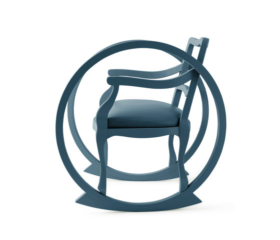 TICKING CLOCK | Adult Rocking Chair | Petrol Blue | Armchairs | Maison Dada