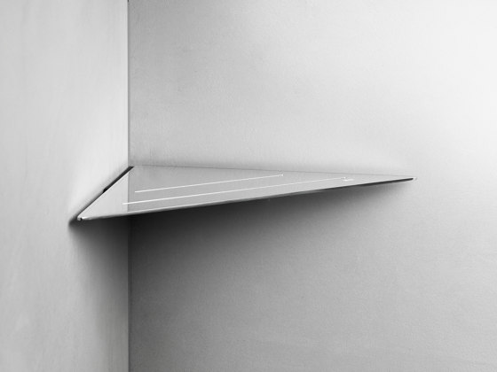 Reframe Collection | Corner shelf - polished steel | Bath shelves | Unidrain