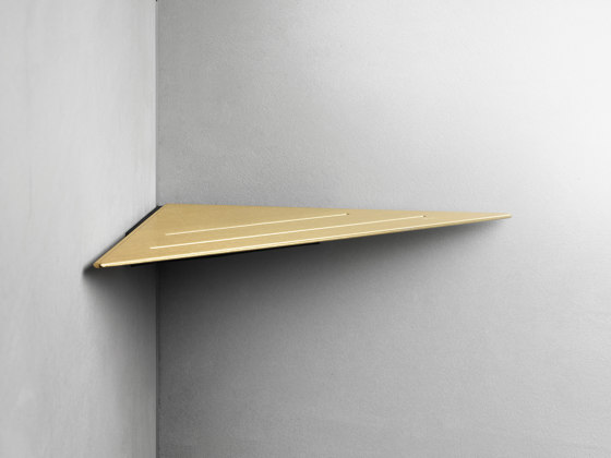 Reframe Collection | Corner shelf - brass | Tablettes / Supports tablettes | Unidrain