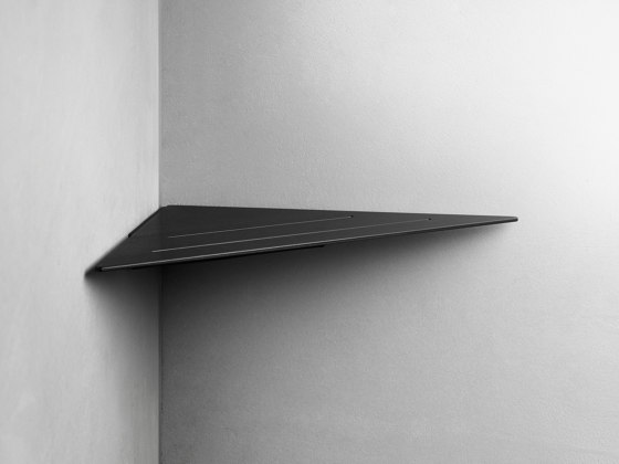 Reframe Collection | Corner shelf - black | Bath shelves | Unidrain