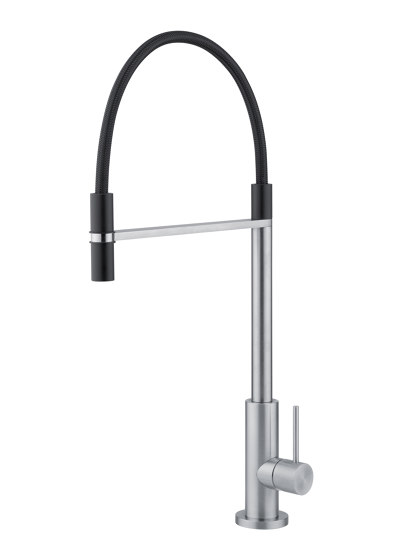 Kitchen Inox | Stainless steel Kitchen sink mixer with swivel spout. | Robinetterie de cuisine | Quadrodesign