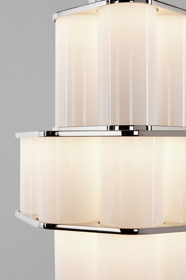 Bauer Chandelier 02 White / Polished Nickel | Suspensions | Roll & Hill