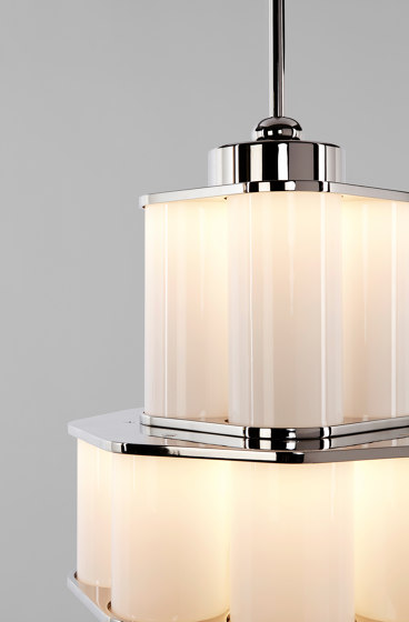Bauer Chandelier 02 White / Polished Nickel | Lampade sospensione | Roll & Hill
