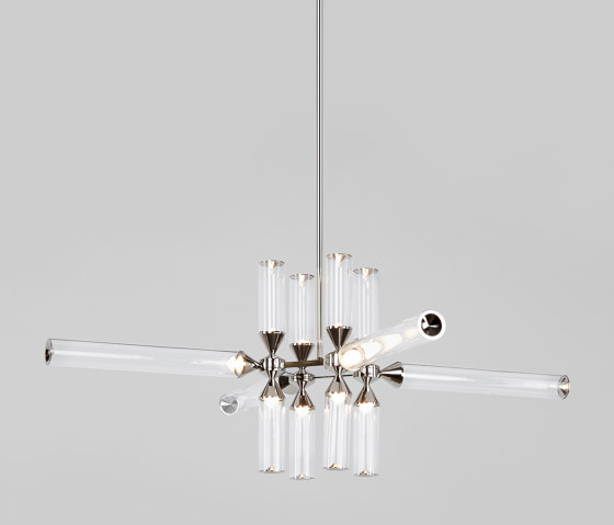 Castle 12-01 (Polished Nickel/Clear) | Suspended lights | Roll & Hill