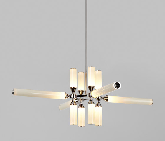 Castle 12-01 (Polished Nickel/Cream) | Suspended lights | Roll & Hill