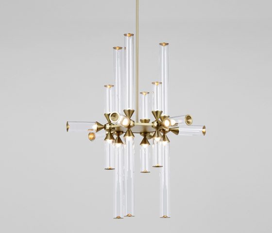 Castle 18-03 (Brass/Clear) | Suspended lights | Roll & Hill