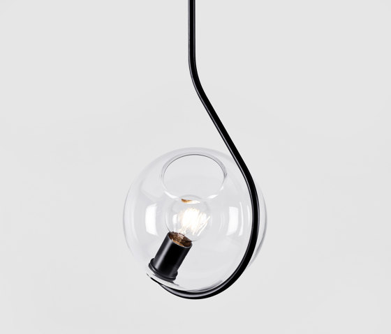 Fiddlehead Pendant (Black/Clear) | Suspended lights | Roll & Hill