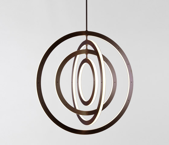 Halo Chandelier - Vertical, 4 Rings (Bronze) | Suspended lights | Roll & Hill