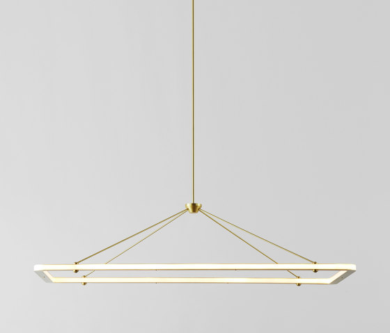 Halo Rectangle Pendant (Brass) | Suspended lights | Roll & Hill