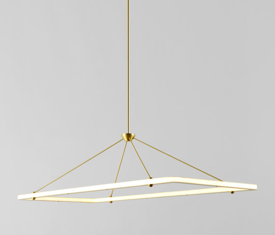 Halo Rectangle Pendant (Brass) | Suspensions | Roll & Hill