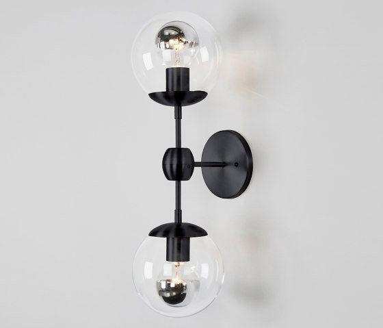 Modo Sconce - 2 Globes (Black/Clear) | Lampade parete | Roll & Hill
