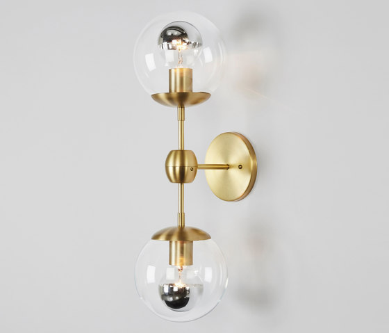 Modo Sconce - 2 Globes (Brass/Clear) | Lámparas de pared | Roll & Hill