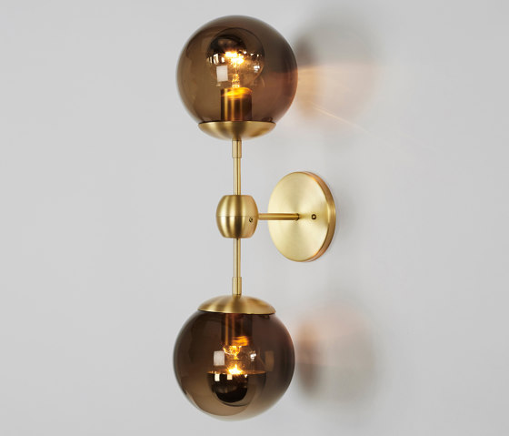Modo Sconce - 2 Globes (Brass/Smoke) | Lampade parete | Roll & Hill