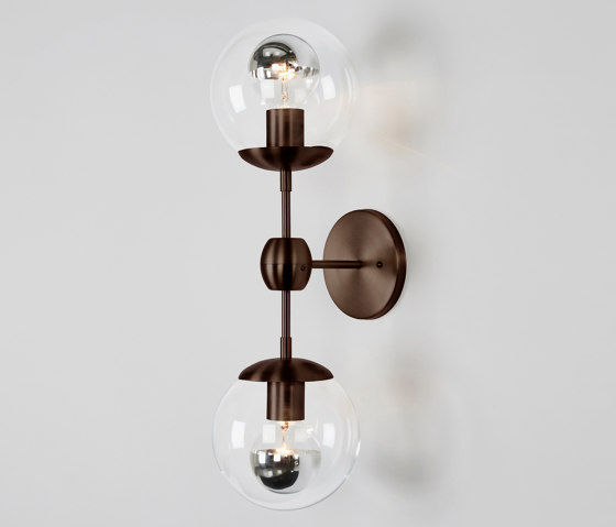 Modo Sconce - 2 Globes (Bronze/Clear) | Lámparas de pared | Roll & Hill