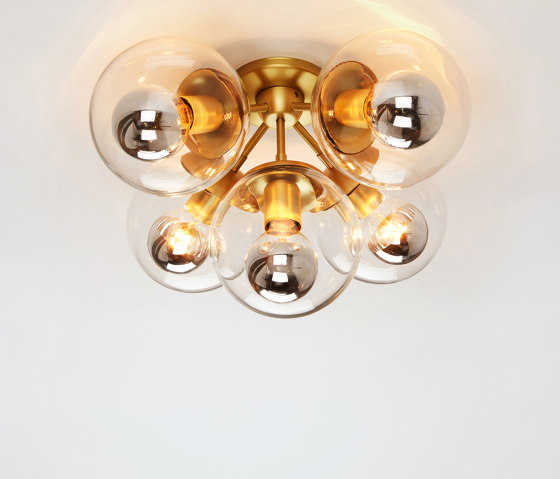 Modo Ceiling Mount - 5 Globes (Brass/Clear) | Lampade plafoniere | Roll & Hill