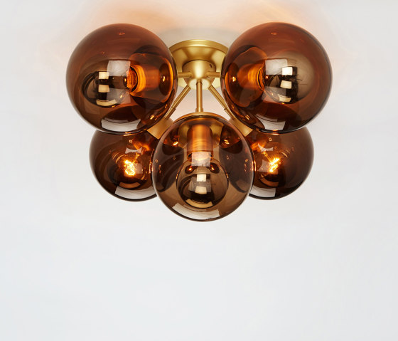 Modo Ceiling Mount - 5 Globes (Brass/Smoke) | Lampade plafoniere | Roll & Hill