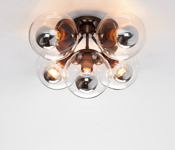 Modo Ceiling Mount - 5 Globes (Bronze/Clear) | Ceiling lights | Roll & Hill