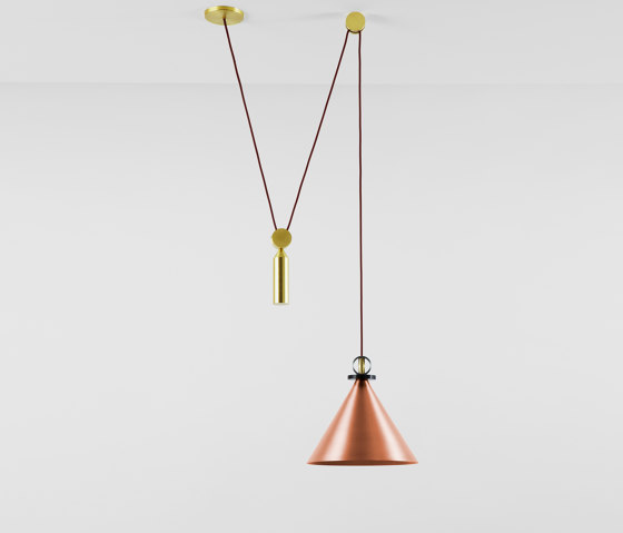 Shape Up Pendant - Cone (Brushed copper) | Suspensions | Roll & Hill