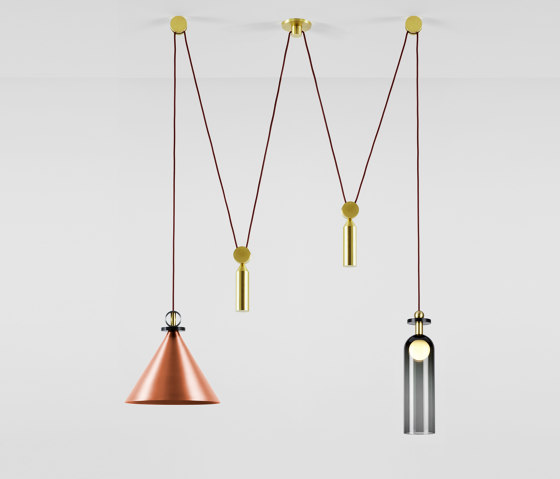 Shape Up Double Pendant (Brushed copper) | Suspensions | Roll & Hill