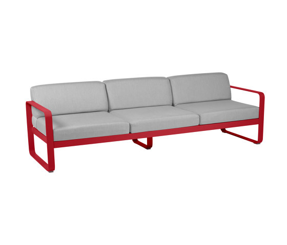 Bellevie | 3 Sitzer Sofa mit Kissen in Flanellgrau | Sofas | FERMOB