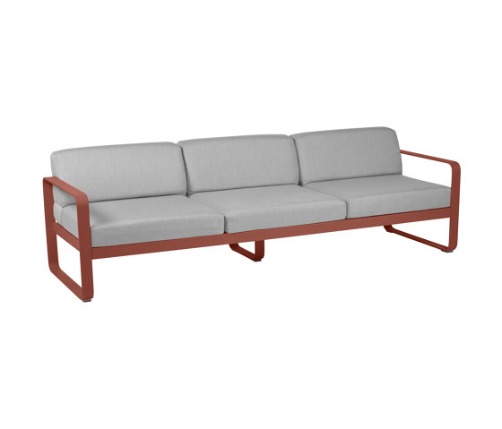 Bellevie | 3 Sitzer Sofa mit Kissen in Flanellgrau | Sofas | FERMOB