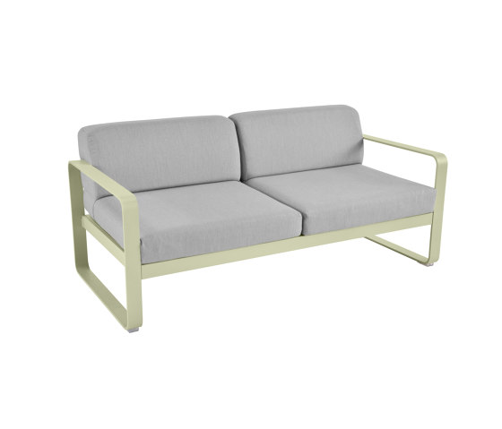 Bellevie | 2-Sitzer-Sofa mit Kissen in Flanellgrau | Sofas | FERMOB