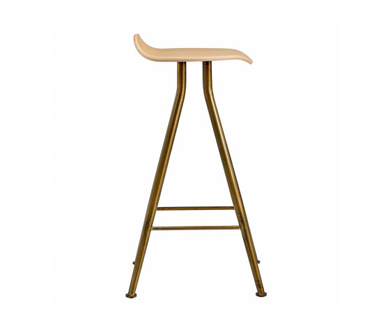 Barfly Bar Chair, Brass Frame - Natural Seat, High 67 cm | Barhocker | NORR11