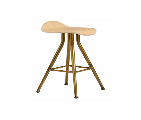 Barfly Bar Stool, Brass Frame - Natural Seat | Tabourets | NORR11