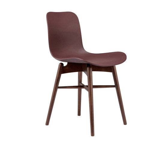 Langue Original Dining Chair, Dark Stained / Burgundy | Sillas | NORR11