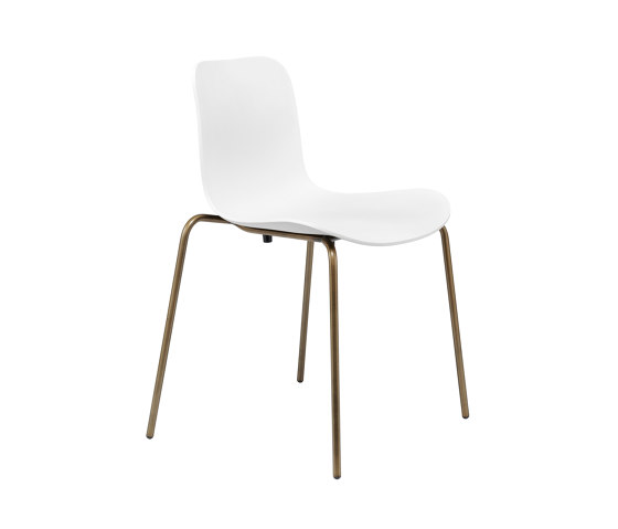 Langue Stack Dining Chair, Brass / Off White | Chairs | NORR11