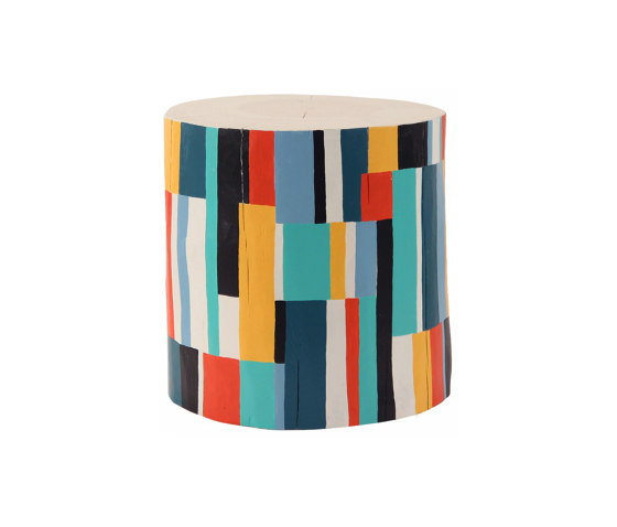 Color Block Hand Painted Log Table | Side tables | Pfeifer Studio