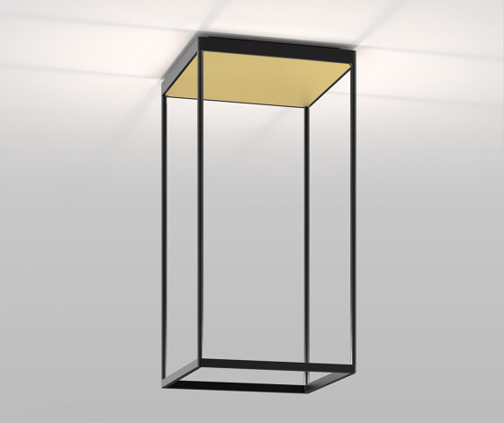 REFLEX² M 600 black | pyramid structure gold | Lámparas de techo | serien.lighting