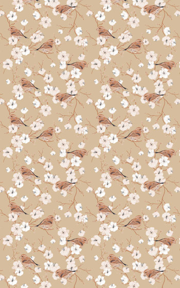 Cherry Blossom Sparrow | Carta parati / tappezzeria | GMM