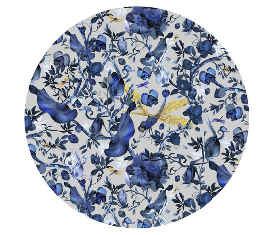 Biophillia | Blue Grey Round | Formatteppiche | moooi carpets