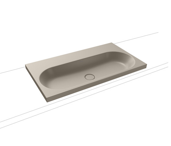 Centro inset countertop washbasin 40 mm perl grey matt | Lavabi | Kaldewei