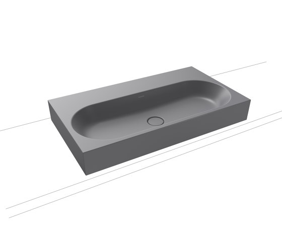 Centro countertop washbasin 120 mm oyster grey matt | Lavabi | Kaldewei