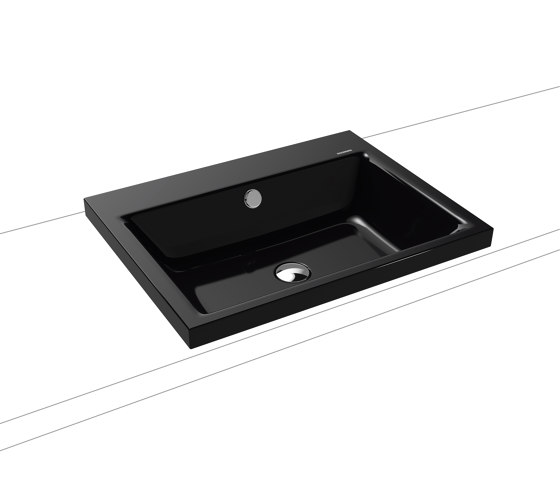 Puro inset countertop washbasin 40 mm black | Wash basins | Kaldewei