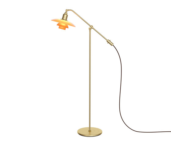*PH 3/2 Amber Coloured Glass Floor Lamp "The Water Pump" | Free-standing lights | Louis Poulsen